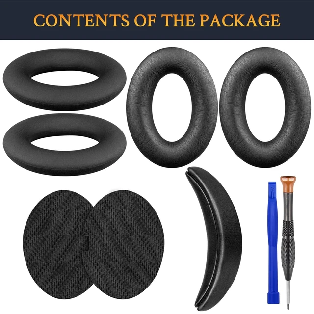 Alt view image 3 of 7 - Replacement Kit for Bose QC15 and QC2- Black (Not Fit QC35/QC25/QC45/AE2), Earpads + Headband + Silicone Sweat Cover