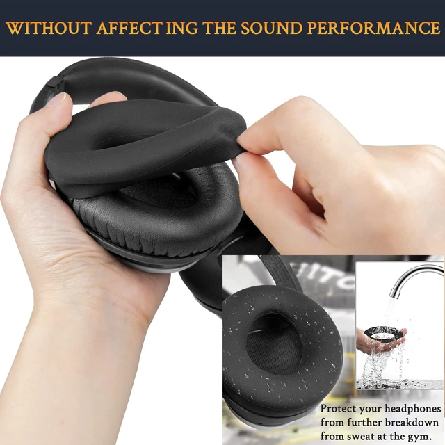 Alt view image 5 of 7 - Replacement Kit for Bose QC15 and QC2- Black (Not Fit QC35/QC25/QC45/AE2), Earpads + Headband + Silicone Sweat Cover