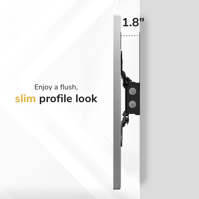 Alt view image 6 of 7 - Mount-It Tilting TV Wall Mount, Low Profile, 13-50 Inch, 44 lbs, Steel VESA 75x75 to 200x200, Single Stud, 1.8 in. Depth, +10/-15 Deg Tilt, TV Bracket for Bedroom, Kitchen, Office, Black