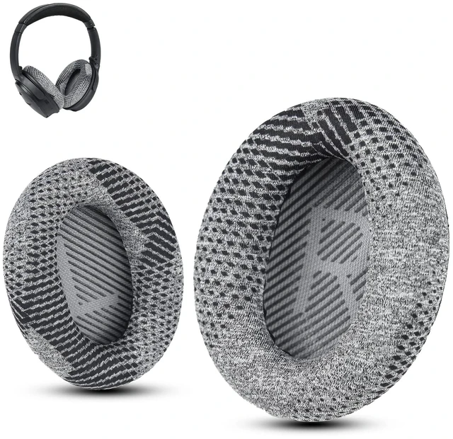 Main image of Earpads for Bose QC35 & QC45, Breathable Soft Fabric, Gray Fits QC45/QC35 II/QC25/QC2/QC15/AE2/AE2i/AE2w/SoundLink Headphones; Soft Memory Foam Bose Headphones Replacement Ear Pads