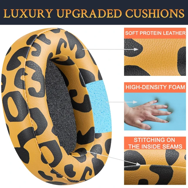 Alt view image 4 of 5 - Earpads for Sony WH-XB900N/WH-CH710N/WH-CH720N/WH-RF400/MDR-RF895RK Headphones, Ear Pads Cushions with Soft Protein Leather, High Density Foam - Tiger Stripes