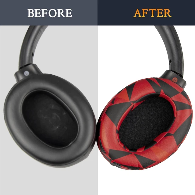 Alt view image 7 of 7 - Earpads for Sony WH-XB900N/WH-CH710N/WH-CH720N/WH-RF400/MDR-RF895RK Headphones, Ear Pads Cushions with Soft Protein Leather, High Density Foam - Red Storm