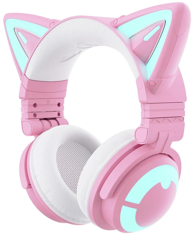 Main image of YOWU Cat Ear Headphones CE, Wired/Wireless Pink Gaming Headsets with Seamless Live Sound Experience for PC/PE/Switch/PS4/PS5, Built-in Mic & Customizable RGB Light Effect for Anime Lovers