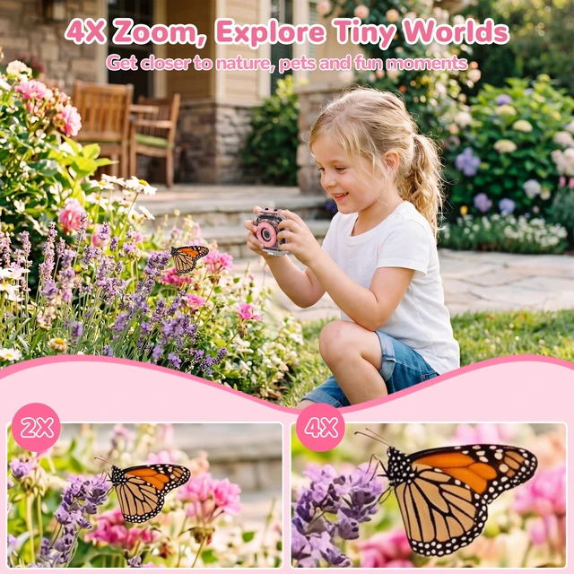 Alt view image 3 of 7 - Kids Waterproof Camera, IP68 Video Camera Birthday Gift Girls 3-12 Children Digital Video Travel Camcorder with 32G Card, 1080P Undewater Action Camera Toy for Pool, Beach, Bike, Skateboarding