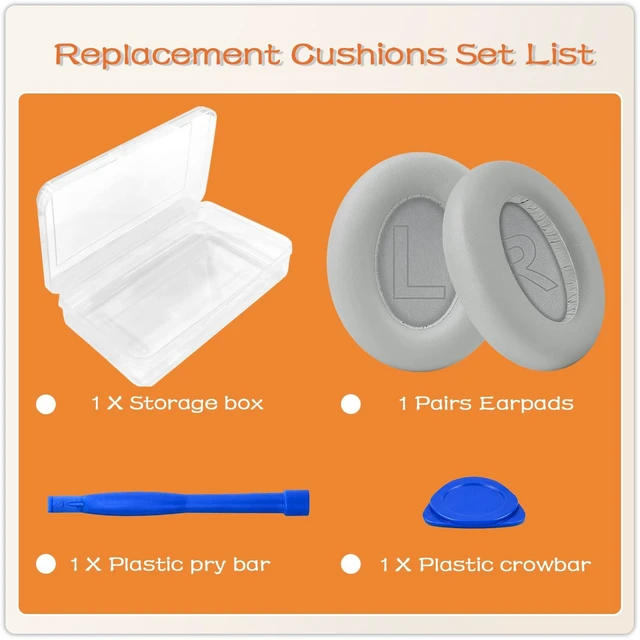 Alt view image 4 of 6 - Replacement Ear Pads for Anker Soundcore Life Q20/Q20i/Q20BT/Q20+/Life 2 Headphones, Replcement Earpads Ear Cushions Ear Cups Cover Repair Parts (Sliver)