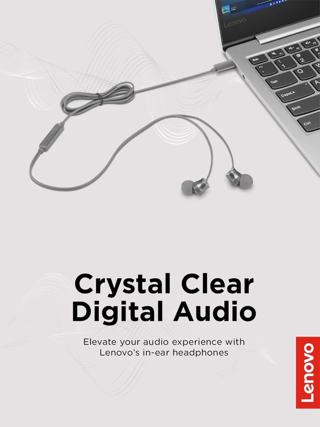 Alt view image 2 of 7 - 300 Wired in-Ear USB-C Headphones - in-Line Microphone - USB-C Connectivity - Play & Pause Button - 3 Sizes Silicone Ear Tips Included, Grey
