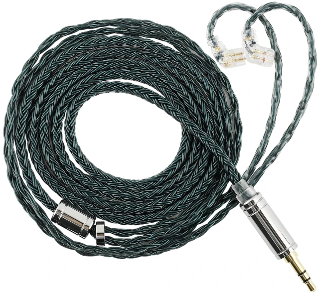Main image of Tripowin Zonie 16 Core SilverPlated IEM Cable, Recessed 2pin, 3.5mm 1.25m SPC in Ear Monitor Wire, Earphone Upgraded Cords for ZS10 PRO 2 AS10 PRO ZSN PRO X Waner SIMGOT EM6L, Moss