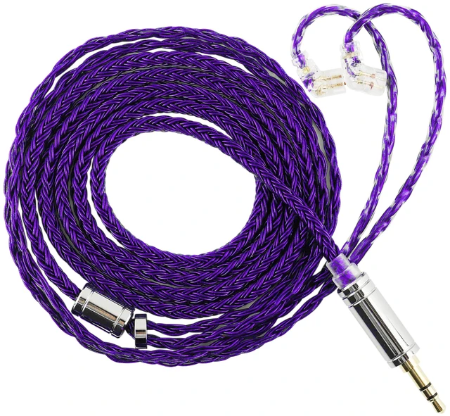 Main image of Tripowin Zonie 16 Core SilverPlated IEM Cable, Recessed 2pin, 3.5mm 1.25m SPC in Ear Monitor Wire, Earphone Upgraded Cords for ZS10 PRO 2 AS10 PRO ZSN PRO X Waner SIMGOT EM6L, Violet