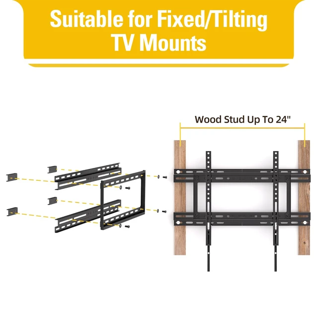 Alt view image 6 of 7 - MD MD5231 TV Wall Mount Extended Bracket for 16 Wall Plate, Fitting 18 - 24 Wood Stud, Max Loading Capacity of 154 LB