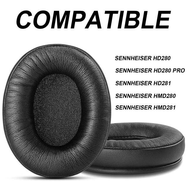 Alt view image 2 of 7 - GVOEARS Replacement Earpads Cushions for Sennheiser HD280 HD280 Pro HD281 Also for HMD280 HMD281 Headsets Ear Pads, Professional Earpads Cushions, Memory Foam and Premium Protein Leather - Black