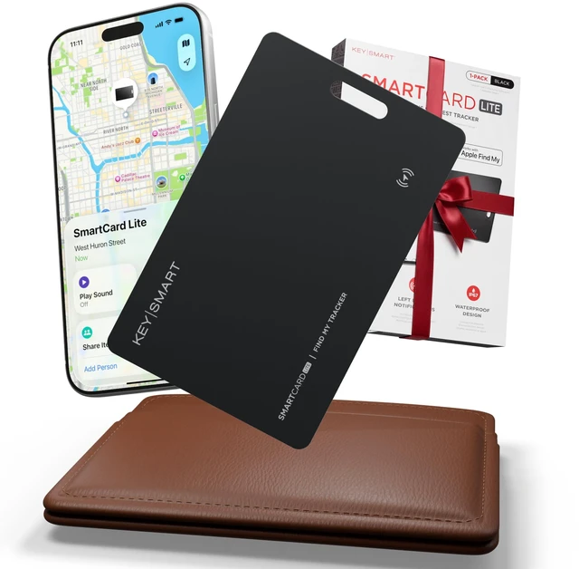 Main image of KeySmart SmartCard Lite 2 Year Battery Wallet Tracker for iPhone Compatible with Apple Find My App, Long-Lasting Single-Use 2-Year Battery Life, Slim Tracking Card