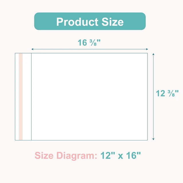 Alt view image 2 of 7 - 100 Pack Acid-Free Crystal Clear Sleeves Storage Bags for 12x16 Art Prints Pictures, Photos, Frame Mats (Bag Size: 12 2/5" x16 1/2")
