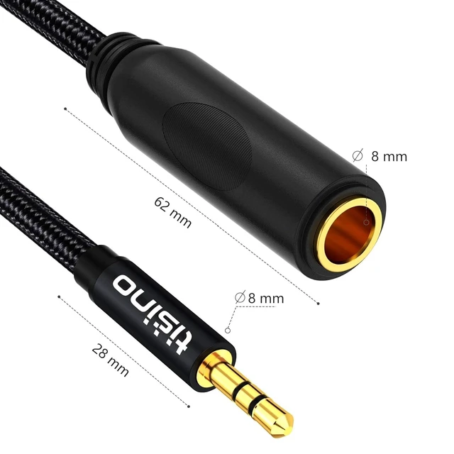 Alt view image 4 of 7 - 1/4 to 3.5mm Adapter, 1/4" Female to 1/8" Male Stereo Audio Adapter for Headphone, Amplifiers, Guitar, Amp etc. - 5ft/1.5m