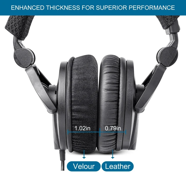 Alt view image 5 of 7 - Upgrade Velour Ear Pads for Sennheiser HD280 / HD280-13 / HD280-Pro - Black Replacement Also for HD281/ HMD280/ HMD280 Pro/ HMD280-13/ HMD281/ HMD281 Pro Headphone, Earpads Cushions with Memory Foam
