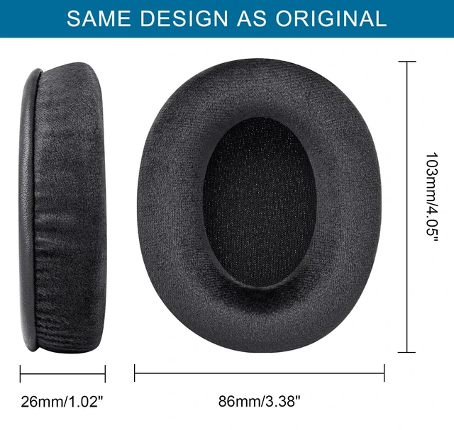Alt view image 6 of 7 - Upgrade Velour Ear Pads for Sennheiser HD280 / HD280-13 / HD280-Pro - Black Replacement Also for HD281/ HMD280/ HMD280 Pro/ HMD280-13/ HMD281/ HMD281 Pro Headphone, Earpads Cushions with Memory Foam
