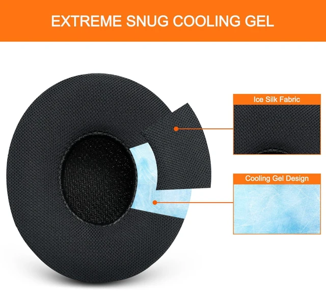 Alt view image 3 of 7 - Replacement Ear Pads for Beats Solo 3 & Solo 2 Headphones - Cooling Black Solo3 Ear Cushions with Protein Leather Thicker Memory Foam