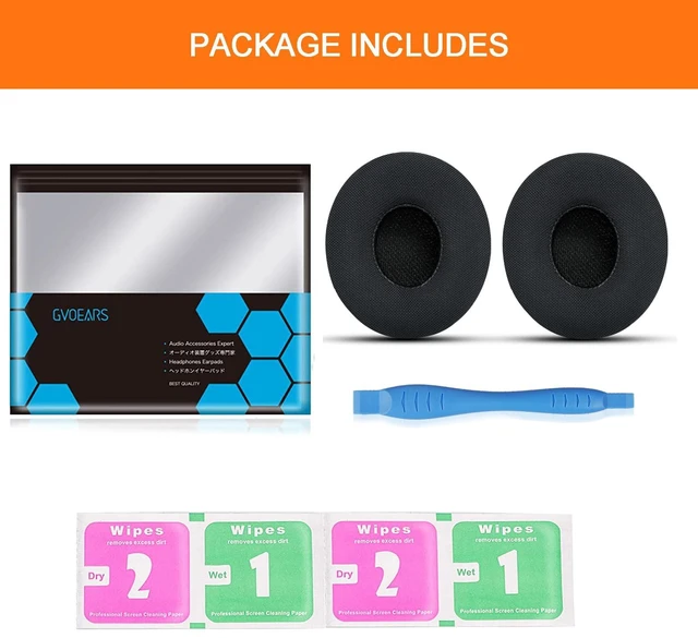 Alt view image 7 of 7 - Replacement Ear Pads for Beats Solo 3 & Solo 2 Headphones - Cooling Black Solo3 Ear Cushions with Protein Leather Thicker Memory Foam