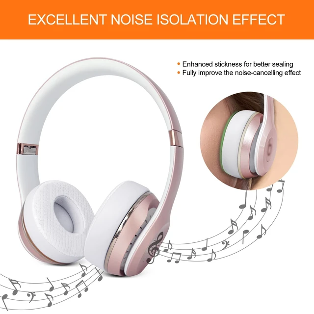 Alt view image 5 of 7 - Replacement Ear Pads for Beats Solo 3 & Solo 2 Headphones - Cooling White Solo3 Ear Cushions with Protein Leather Thicker Memory Foam