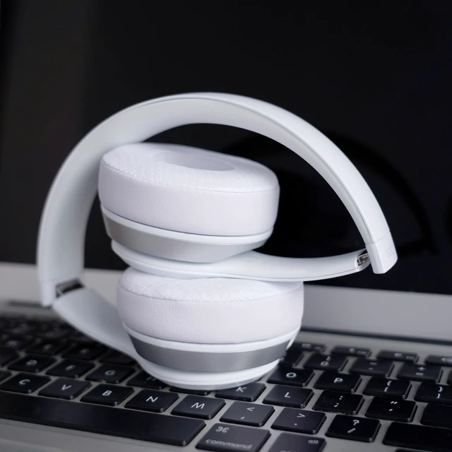 Alt view image 6 of 7 - Replacement Ear Pads for Beats Solo 3 & Solo 2 Headphones - Cooling White Solo3 Ear Cushions with Protein Leather Thicker Memory Foam