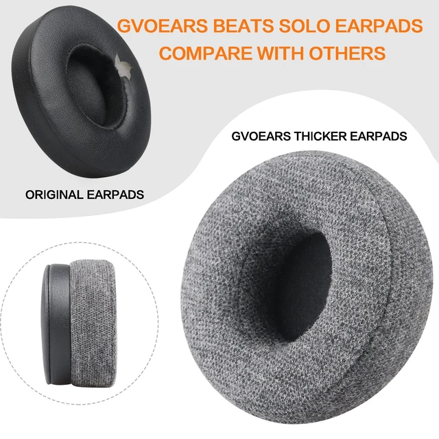 Alt view image 5 of 7 - Replacement Ear Pads for Beats Solo 3 & Solo 2 Headphone (Velvet) Solo3 Ear Cups with Strong Adhesive Added Thickness