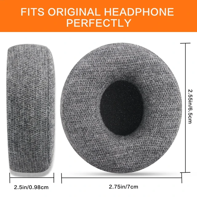 Alt view image 3 of 7 - Replacement Ear Pads for Beats Solo 3 & Solo 2 Headphone (Velvet) Solo3 Ear Cups with Strong Adhesive Added Thickness