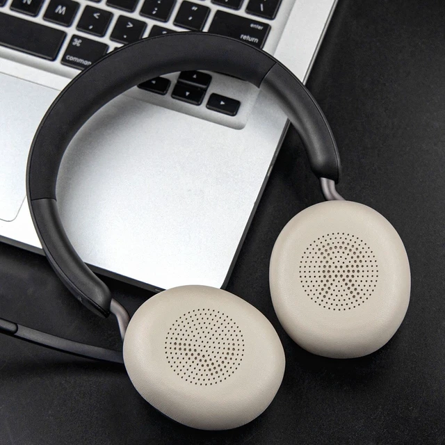 Alt view image 2 of 7 - Earpads Replacement for Jabra Evolve2 65 (Evolve 2 65MS 65UC MS UC)/Evolve2 40 (40UC 40MS USB)/Elite 45h On-Ear Wireless Headset, Ear Pads Cushions with Softer Protein Leather - Gold