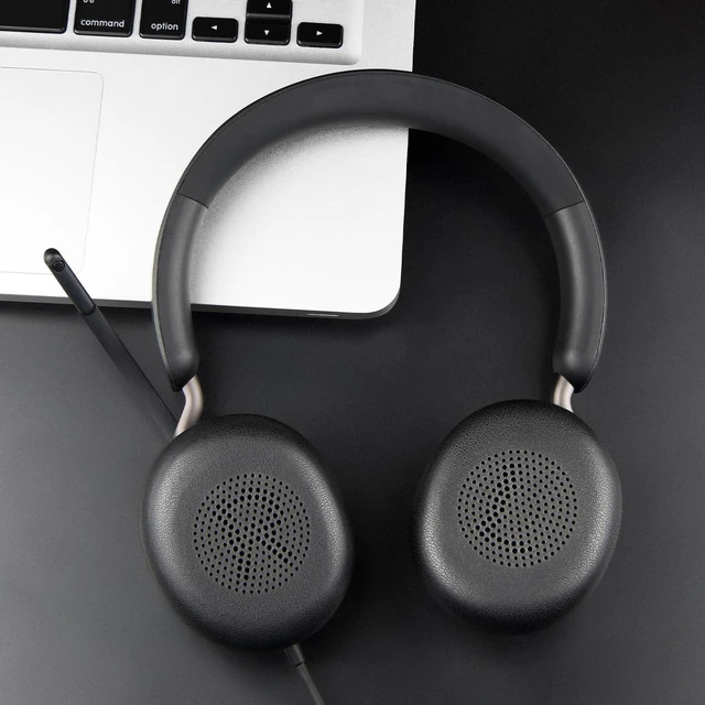 Alt view image 3 of 7 - Ear Cushions for Jabra Evolve2 65, Elite 45h - Black Earpads for Evolve2 65(UC/MS), Evolve2 40(UC/MS/USB), Elite 45h On-ear Headphones