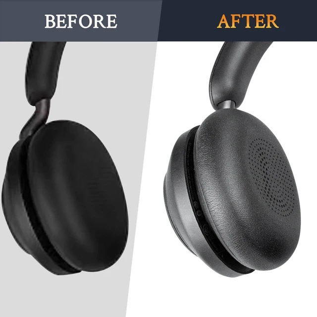 Alt view image 7 of 7 - Ear Cushions for Jabra Evolve2 65, Elite 45h - Black Earpads for Evolve2 65(UC/MS), Evolve2 40(UC/MS/USB), Elite 45h On-ear Headphones