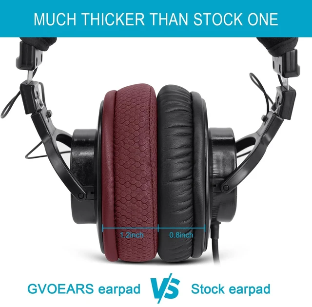 Alt view image 4 of 7 - Replacement Ear Pads for Sony MDR 7506 MDR-V6 V7 CD900ST Headphones (Red) Mesh Earpad Cushions with Memory Foam