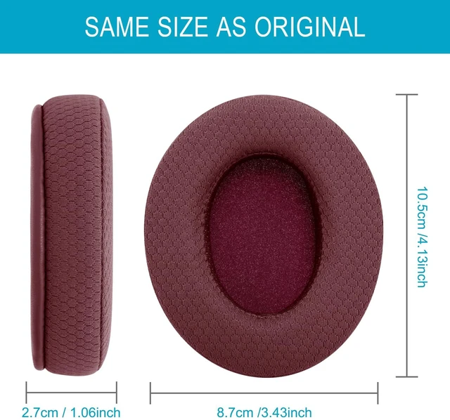 Alt view image 5 of 7 - Replacement Ear Pads for Sony MDR 7506 MDR-V6 V7 CD900ST Headphones (Red) Mesh Earpad Cushions with Memory Foam