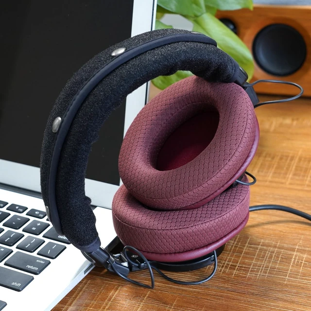 Alt view image 6 of 7 - Replacement Ear Pads for Sony MDR 7506 MDR-V6 V7 CD900ST Headphones (Red) Mesh Earpad Cushions with Memory Foam