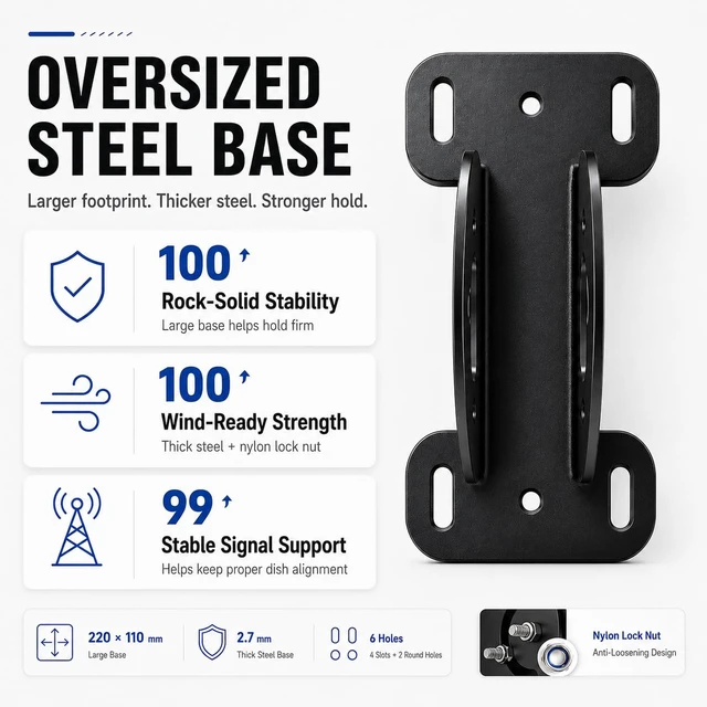 Alt view image 2 of 7 - Starlink Mount for Standard 4/4X/Gen 3, Heavy Duty 360° Adjustable Starlink Roof Mount, Windproof Starlink Wall Mount with Adapter, All-in-One Starlink Mounting Kit Compatible with V3/V4 Standard Dish
