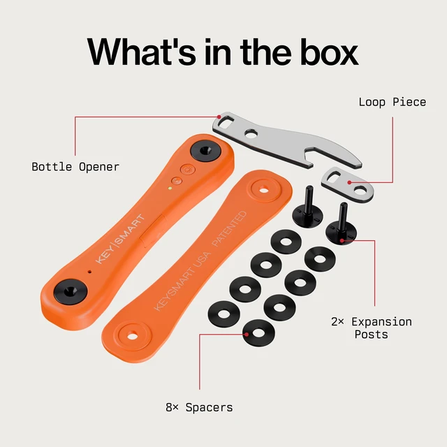 Alt view image 7 of 7 - KeySmart iPro - Finder Locator with Sound, Keychain Holder, Apple Find My App Compatible, Organizer, Compact Clutter-Free Chain Tracker, Rechargeable Battery (Up to 14 Keys, Orange)