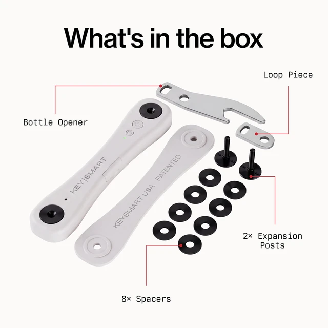 Alt view image 7 of 7 - KeySmart iPro - Finder Locator with Sound, Keychain Holder, Apple Find My App Compatible, Organizer, Compact Clutter-Free Chain Tracker, Rechargeable Battery (Up to 14 Keys, White)