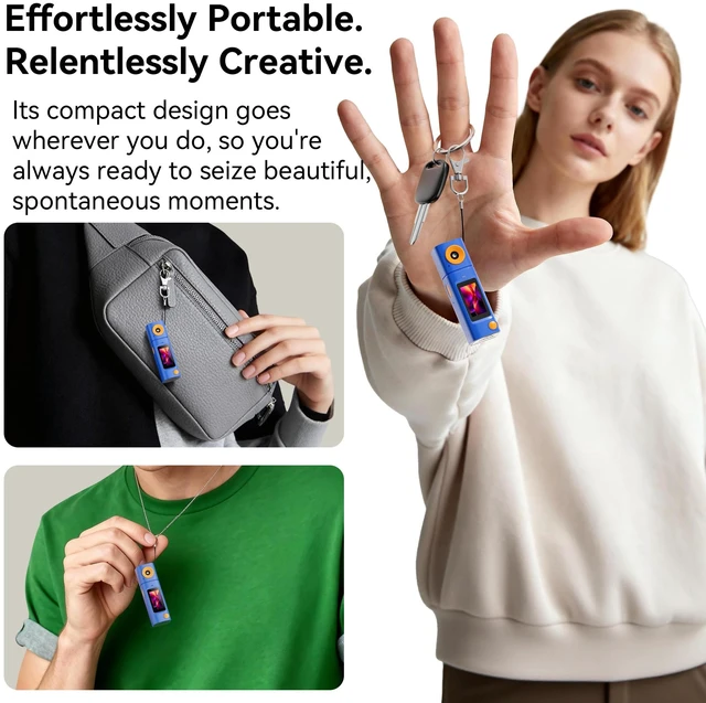 Alt view image 5 of 7 - Mini Keychain Digital Camera:2K Digital Mini Camera with 16GB Card,Vintage Keychain Video Camera, 1" HD LCD Display, 400mAh Battery Portable Small Cameras with Elegant Gift Box