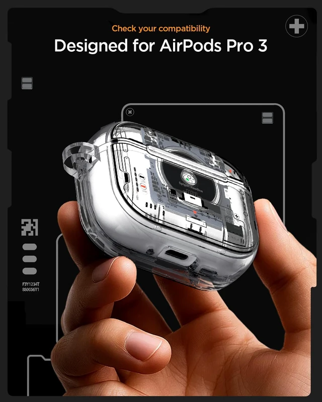Alt view image 2 of 7 - Ultra Hybrid MagFit Case Designed for AirPods Pro 3 Case (2025) MagSafe Charging Compatible, Magnets Embedded, DDP Printing with Included Carabiner - Neo One