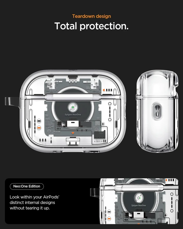 Alt view image 3 of 7 - Ultra Hybrid MagFit Case Designed for AirPods Pro 3 Case (2025) MagSafe Charging Compatible, Magnets Embedded, DDP Printing with Included Carabiner - Neo One
