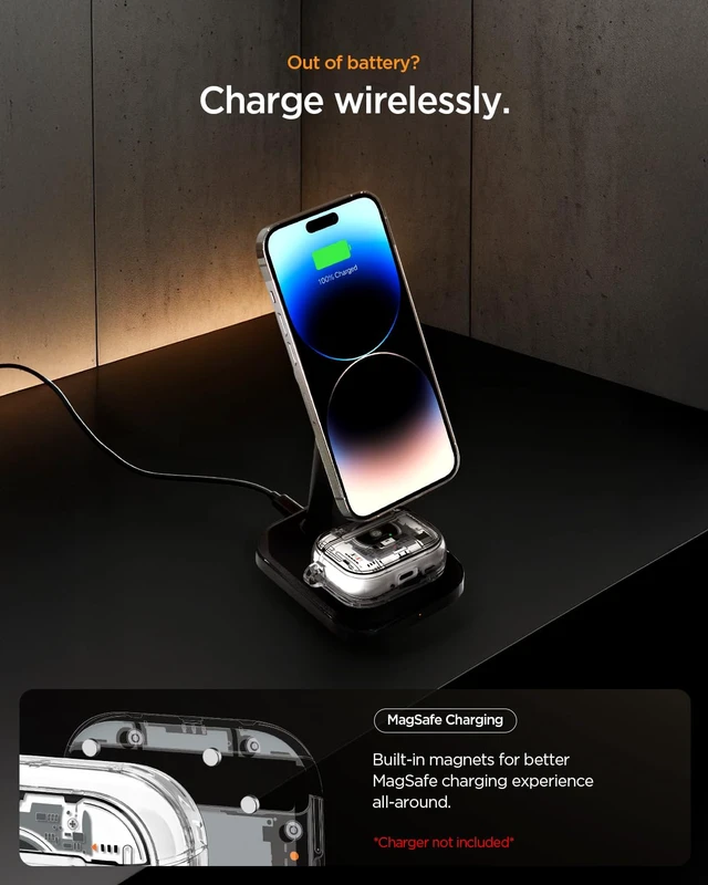 Alt view image 4 of 7 - Ultra Hybrid MagFit Case Designed for AirPods Pro 3 Case (2025) MagSafe Charging Compatible, Magnets Embedded, DDP Printing with Included Carabiner - Neo One