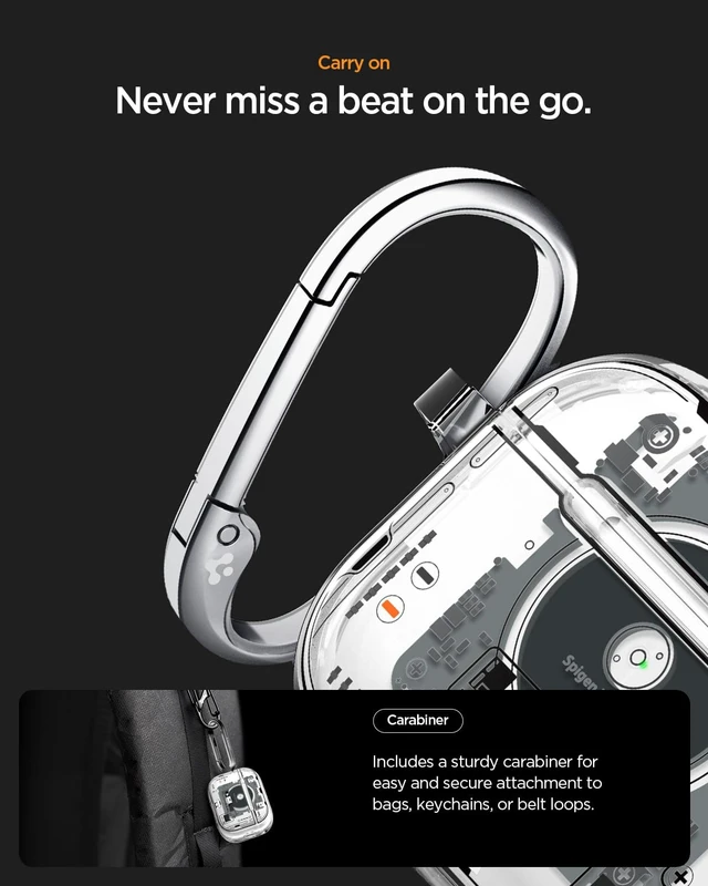 Alt view image 6 of 7 - Ultra Hybrid MagFit Case Designed for AirPods Pro 3 Case (2025) MagSafe Charging Compatible, Magnets Embedded, DDP Printing with Included Carabiner - Neo One