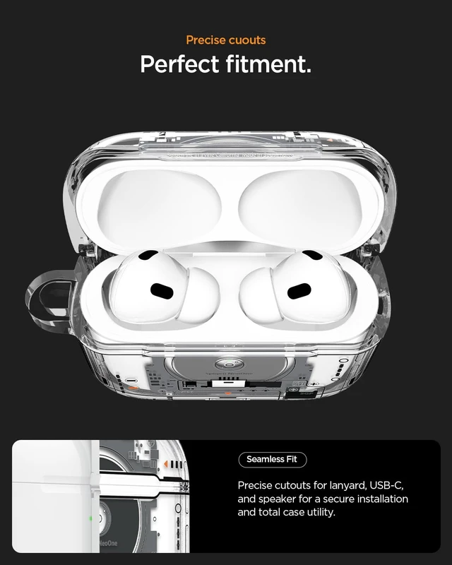 Alt view image 5 of 7 - Ultra Hybrid MagFit Case Designed for AirPods Pro 3 Case (2025) MagSafe Charging Compatible, Magnets Embedded, DDP Printing with Included Carabiner - Neo One