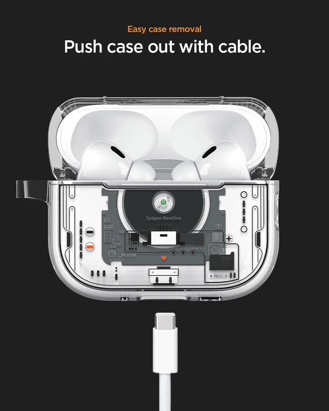 Alt view image 7 of 7 - Ultra Hybrid MagFit Case Designed for AirPods Pro 3 Case (2025) MagSafe Charging Compatible, Magnets Embedded, DDP Printing with Included Carabiner - Neo One