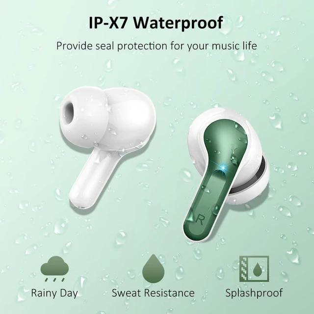Alt view image 7 of 7 - Wireless Earbuds, Bluetooth Headphones 2026 NEW Ear Buds 40H Bass Stereo in-Ear Earphones ENC Noise Cancelling 5.4 Earbuds with 4 HD Mic, USB-C LED Display IP7 Waterproof Sport Headset for Android iOS