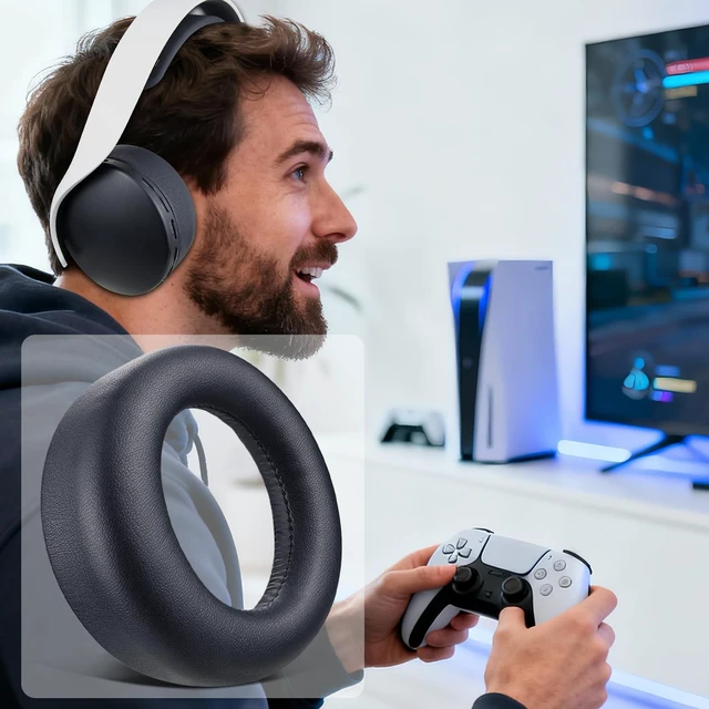 Alt view image 5 of 7 - Earpads for Sony Pulse 3D PS5 (Not Fit Pulse Elite) - Black