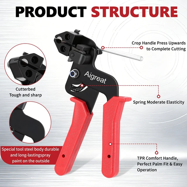 Alt view image 3 of 7 - Stainless Steel Zip Ties Kit with 150 Metal Cable Ties & Metal Cable Tie Wrap Gun, Heavy Duty Outdoor Fastening Tool for Exhaust Pipe, Chain Link Fence, Auto Repair, Industrial Cable Binding