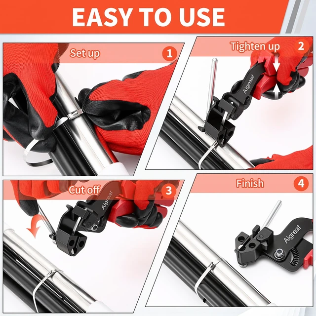 Alt view image 5 of 7 - 300-Piece Metal Zip Ties Gun Kit,12 Inch 304 Stainless Steel Ties Heavy Duty Outdoor,Adjustable Fastening Cutting Tie Tool for Fence, Chicken Coop,Cables, Pipesas well as Outdoor binding