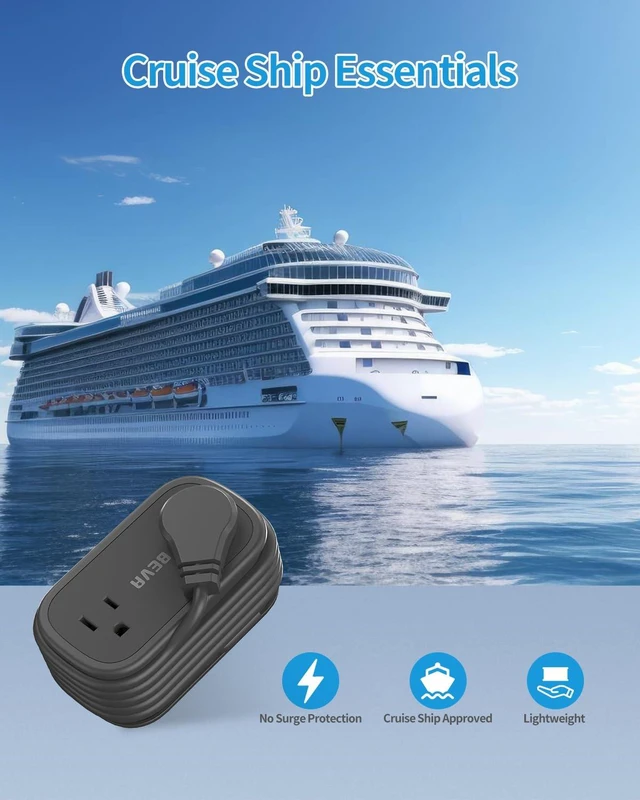 Alt view image 6 of 7 - Travel Power Strip, 5FT Extension Cord, Retractable USB C Cable 2 AC Outlets 3 USB Ports (1 USB C), Flat Plug, Small Portable, Travel Accessories, Cruise Ship Essentials(Black)