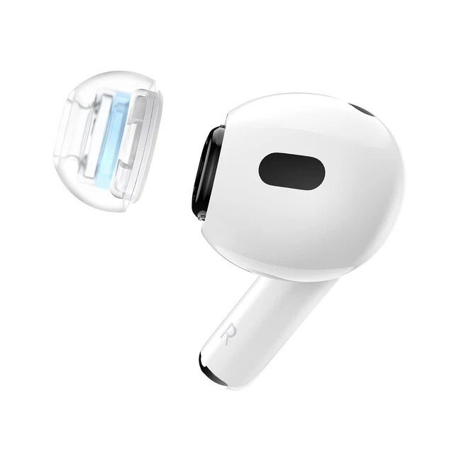 Main image of SuperFine for AirPods Pro Gen 1 & 2 - M - Medical Grade Silicone Patented Replacement Ear Tips and Adapters for Supreme Comfort (one Pair)(Ear Tips Installed)