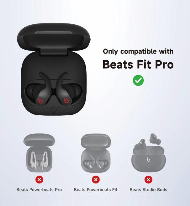Alt view image 2 of 7 - Case Compatible with Beats Fit Pro Earbuds, Shock-Absorbing Protective TPU Shell for Beats Fit Pro Case 2021 Earbuds Secure Locking System with Anti-Lost Keychain, Black