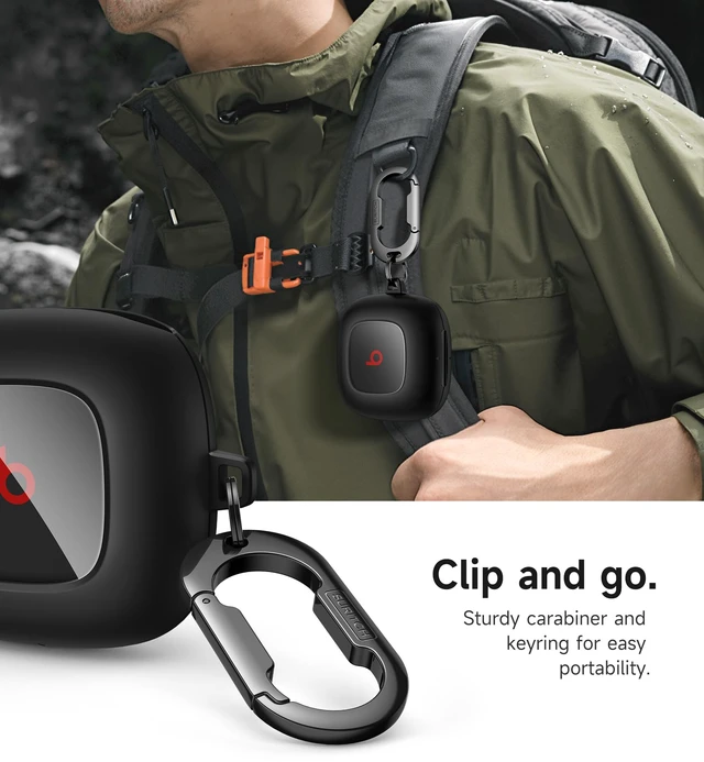 Alt view image 5 of 7 - Case Compatible with Beats Fit Pro Earbuds, Shock-Absorbing Protective TPU Shell for Beats Fit Pro Case 2021 Earbuds Secure Locking System with Anti-Lost Keychain, Black