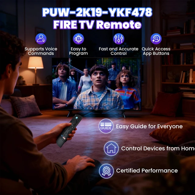 Alt view image 2 of 7 - PUW-2K19-YKF478 for Hisense TV Remote Control with Voice Fit for Hisense U6 Series 4K ULED Smart TVs 50U6HF, 55U65QF, 58U6HF, 65U65QF, 75U65QF, 85U65QF, 100U65QF 317366